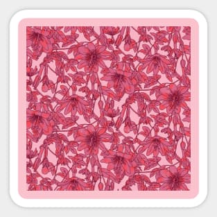 Hot Pink Passion Fruit Flowers Sticker